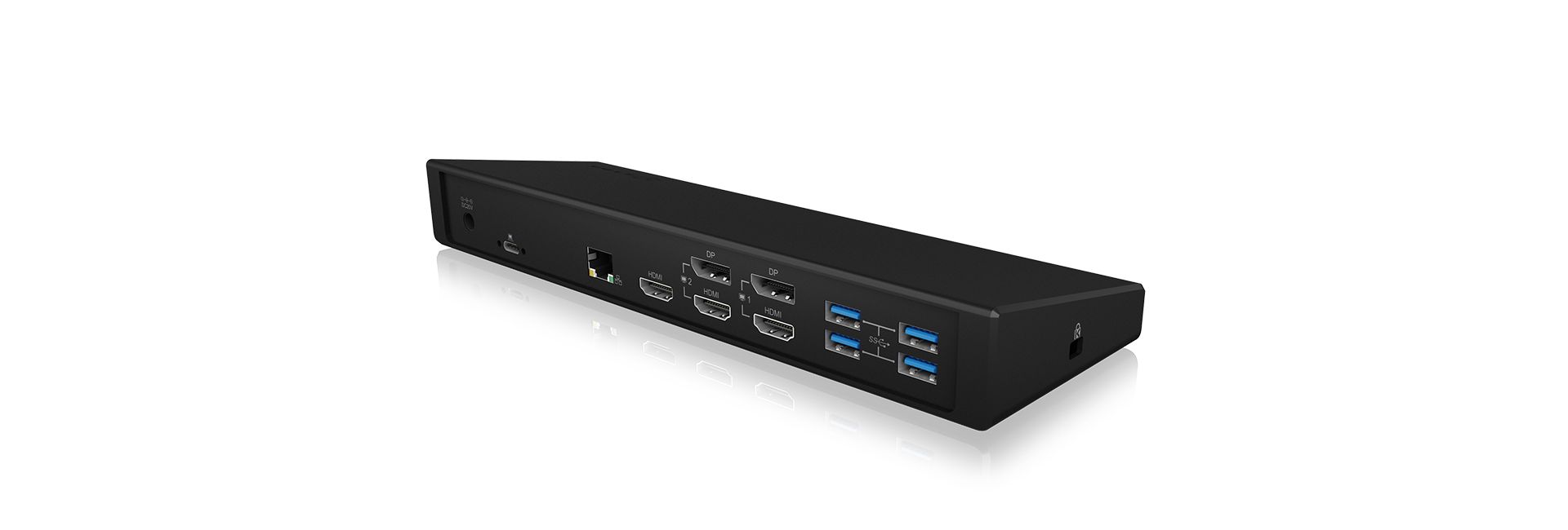 Raidsonic IcyBox IB-DK2244AC USB Type-C DockingStation with triple video output Black