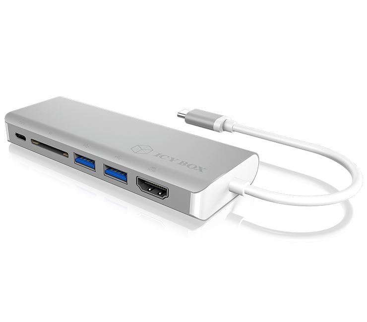 Raidsonic IcyBox IB-DK4034-CPD 6-in-1 USB Type-C Dock mit PD 100W White