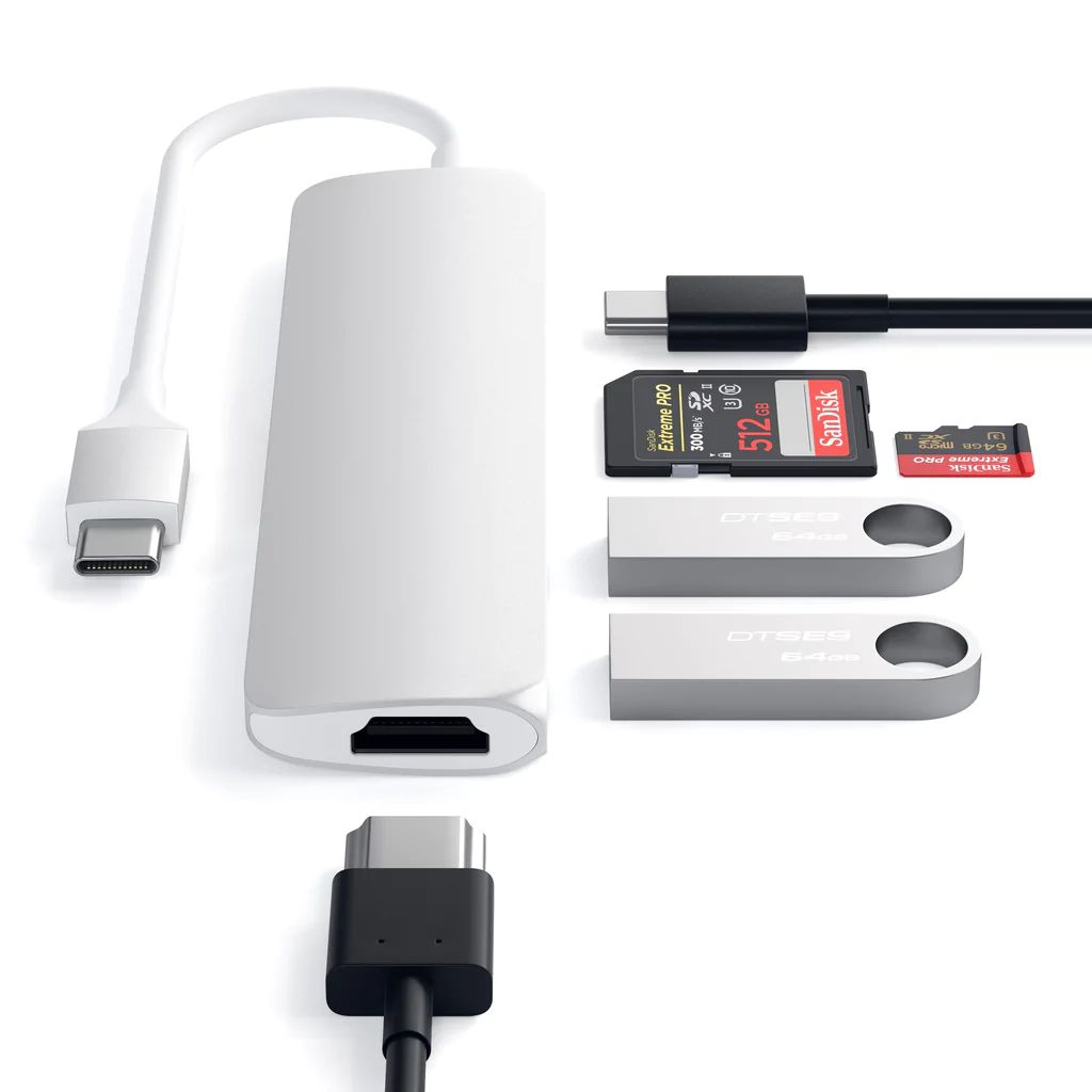 Satechi Type-C Slim Multimedia Adapter V2 Silver
