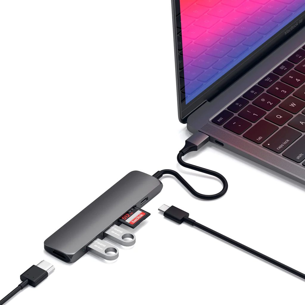 Satechi Type-C Slim Multimedia Adapter V2 Space Grey