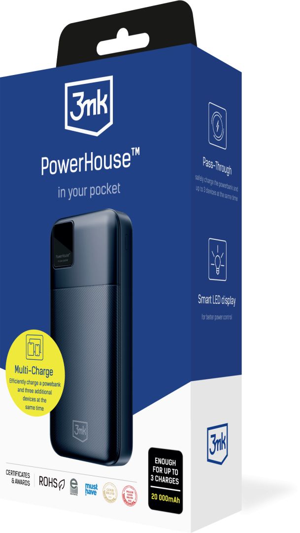 3mk PowerHouse 20000mAh Powerbank Black