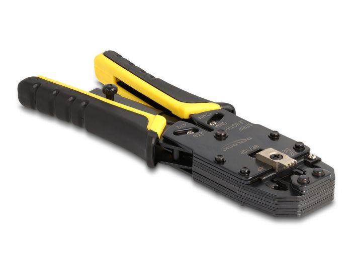 DeLock Universal Crimping Tool with wire stripper for 10P (RJ50), 8P (RJ45), 6P (RJ12/11), 6P DEC or 4P modular plugs