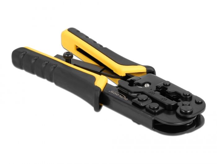 DeLock Universal Crimping Tool with wire stripper for 8P (RJ45), 6P (RJ12/11) or 4P plugs