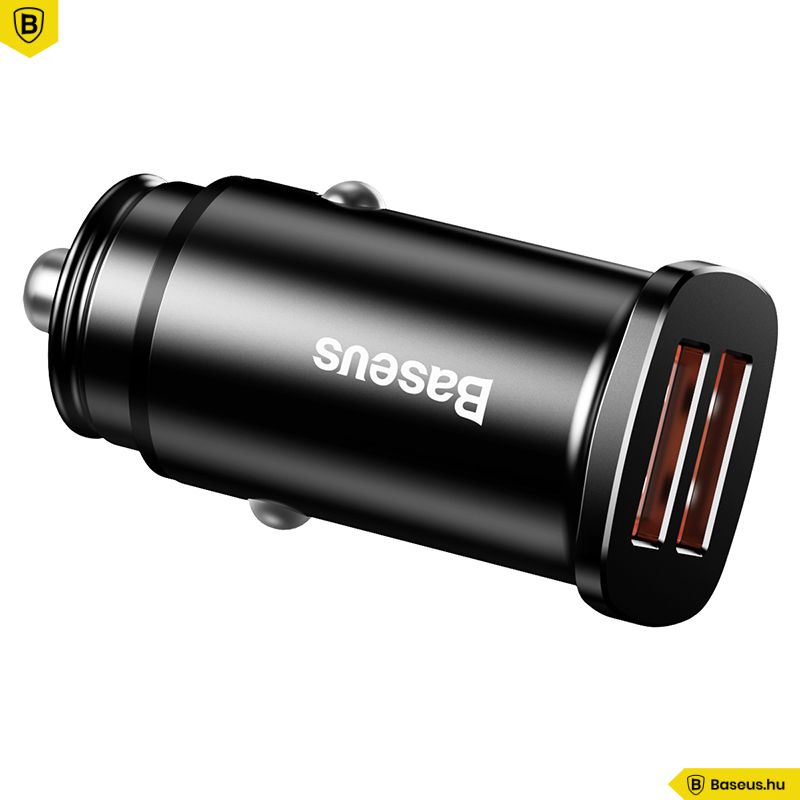 Baseus Square 2xUSB Car Charger Black