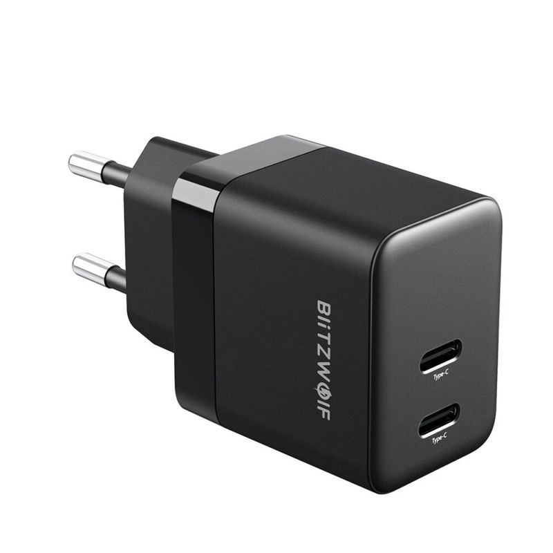 Blitzwolf BlitzWolf BW-S22 Mini 35W 2xType-C hálózati adapter Black