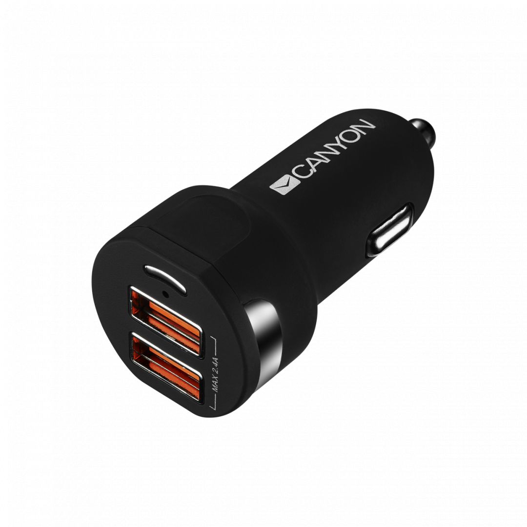 Canyon CNE-CCA04B Dual USB Car Charger 2.4A Black