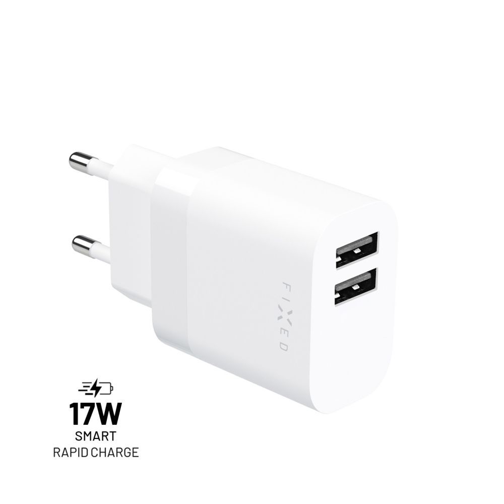 FIXED Dual USB Travel Charger 17W White