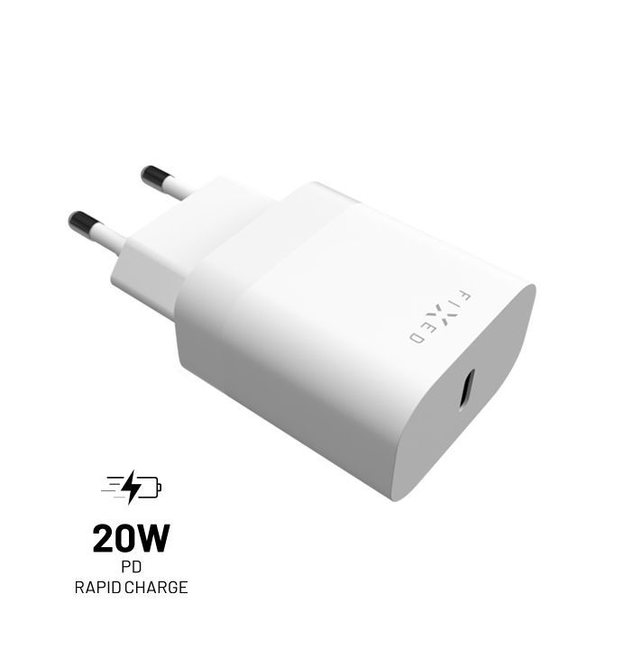 FIXED USB-C Travel Charger 20W, Fehér