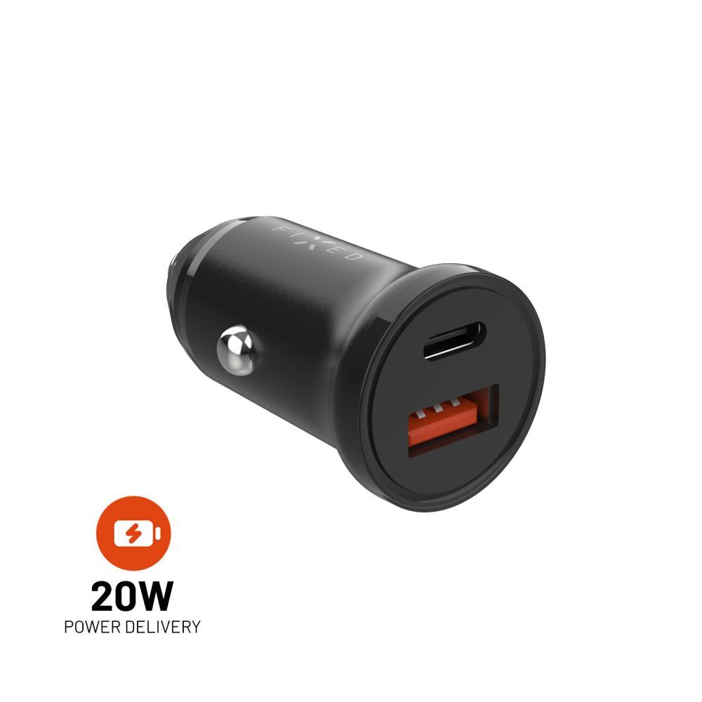 FIXED USB-C/USB Car Charger 20W Black