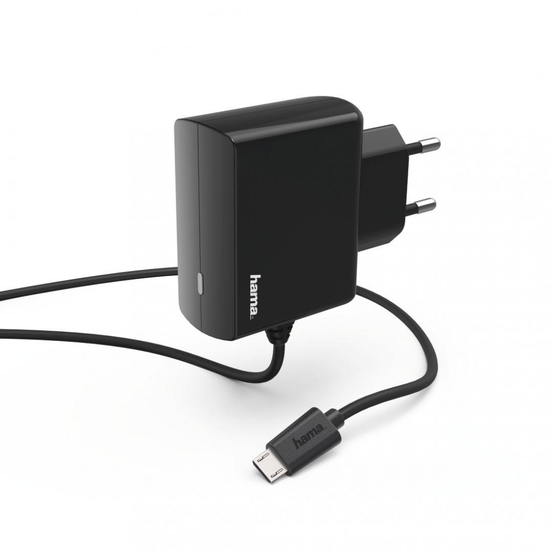 Hama Hálózati töltő microUSB 2,4A Black