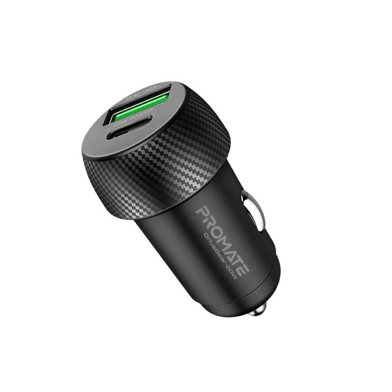 Promate  DriveGear-20W 20W Quick Charging Mini Car Charger Black