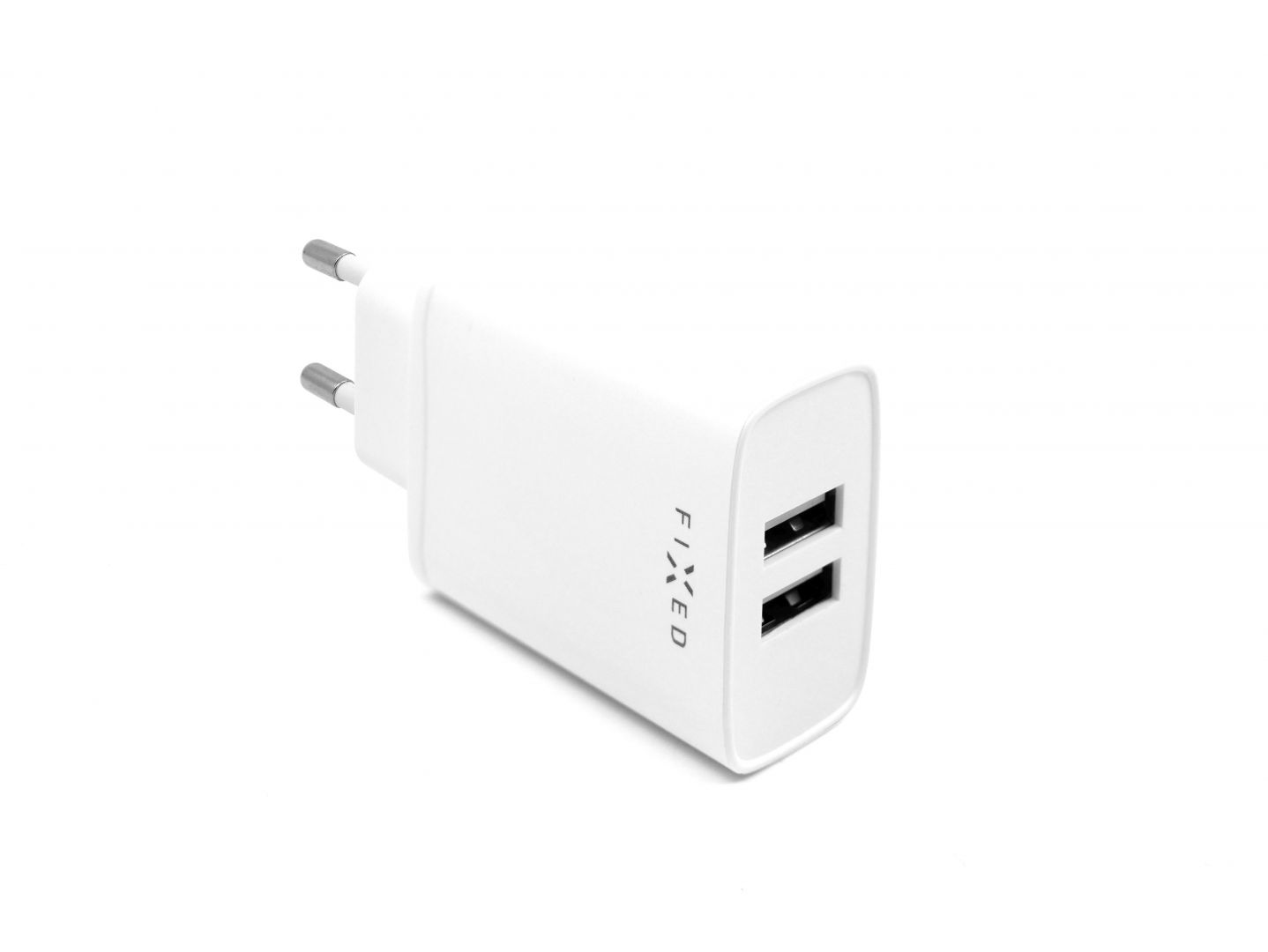 FIXED S mains charger with 2xUSB output, 15W Smart Rapid Charge Fehér