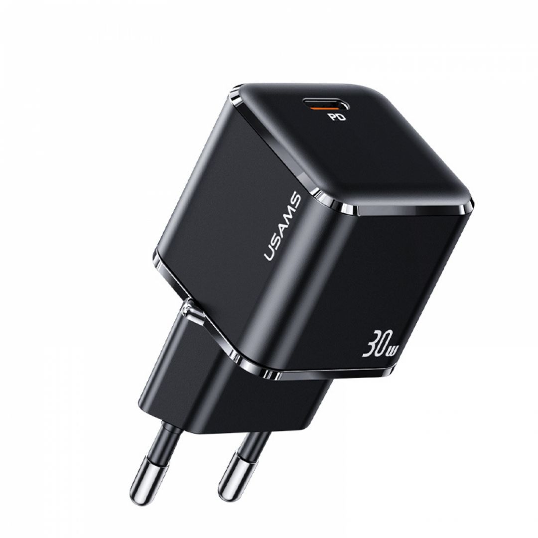 Usams T45 30W Super Si Mini PD Fast Charger Black