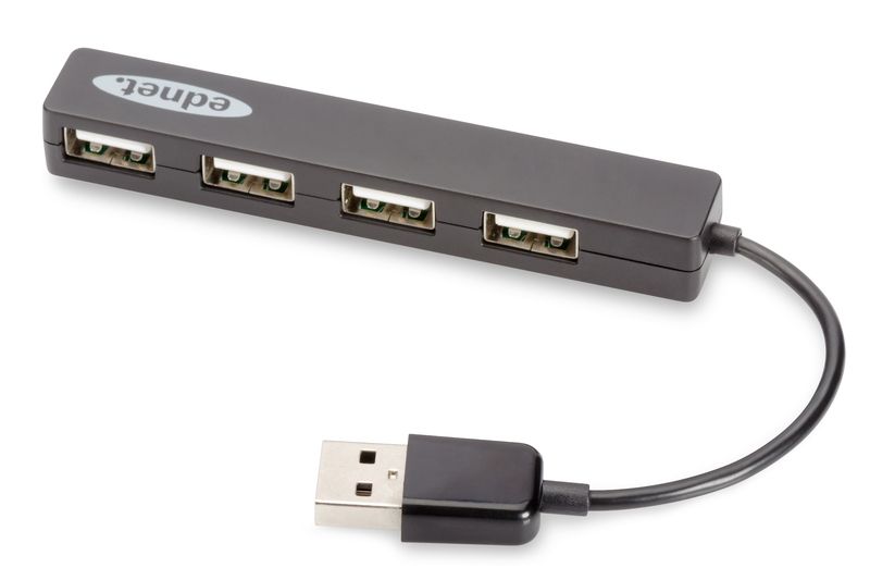 Ednet 4-Port USB2.0 Notebook Hub Silver