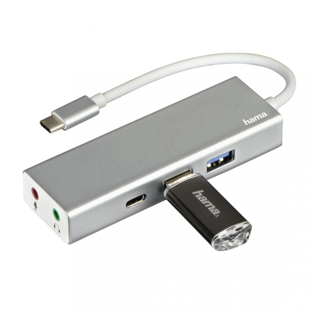Hama USB 3.1 TYPE-C HUB (2 USB, 1 USB TYPE-C) +3,5
