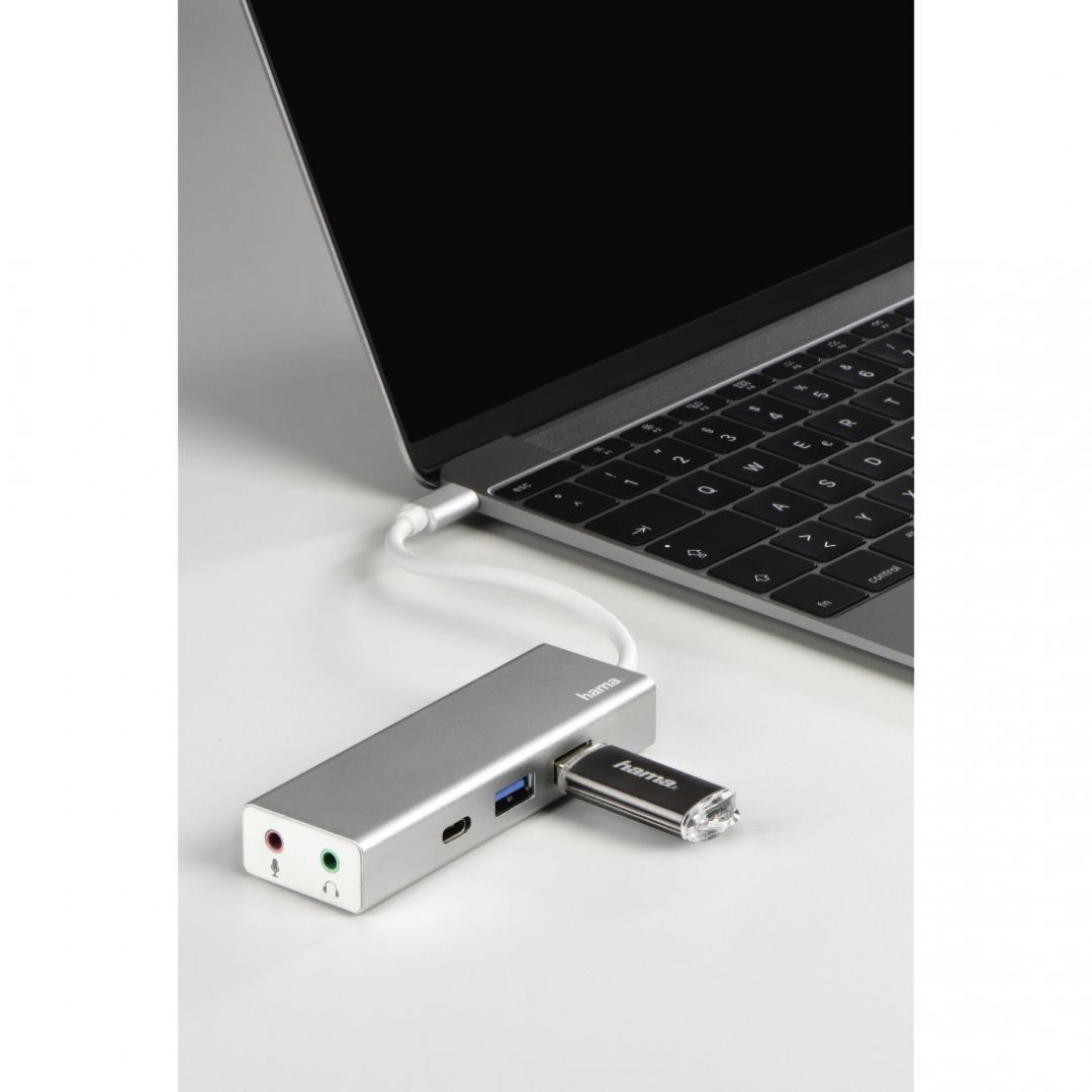 Hama USB 3.1 TYPE-C HUB (2 USB, 1 USB TYPE-C) +3,5