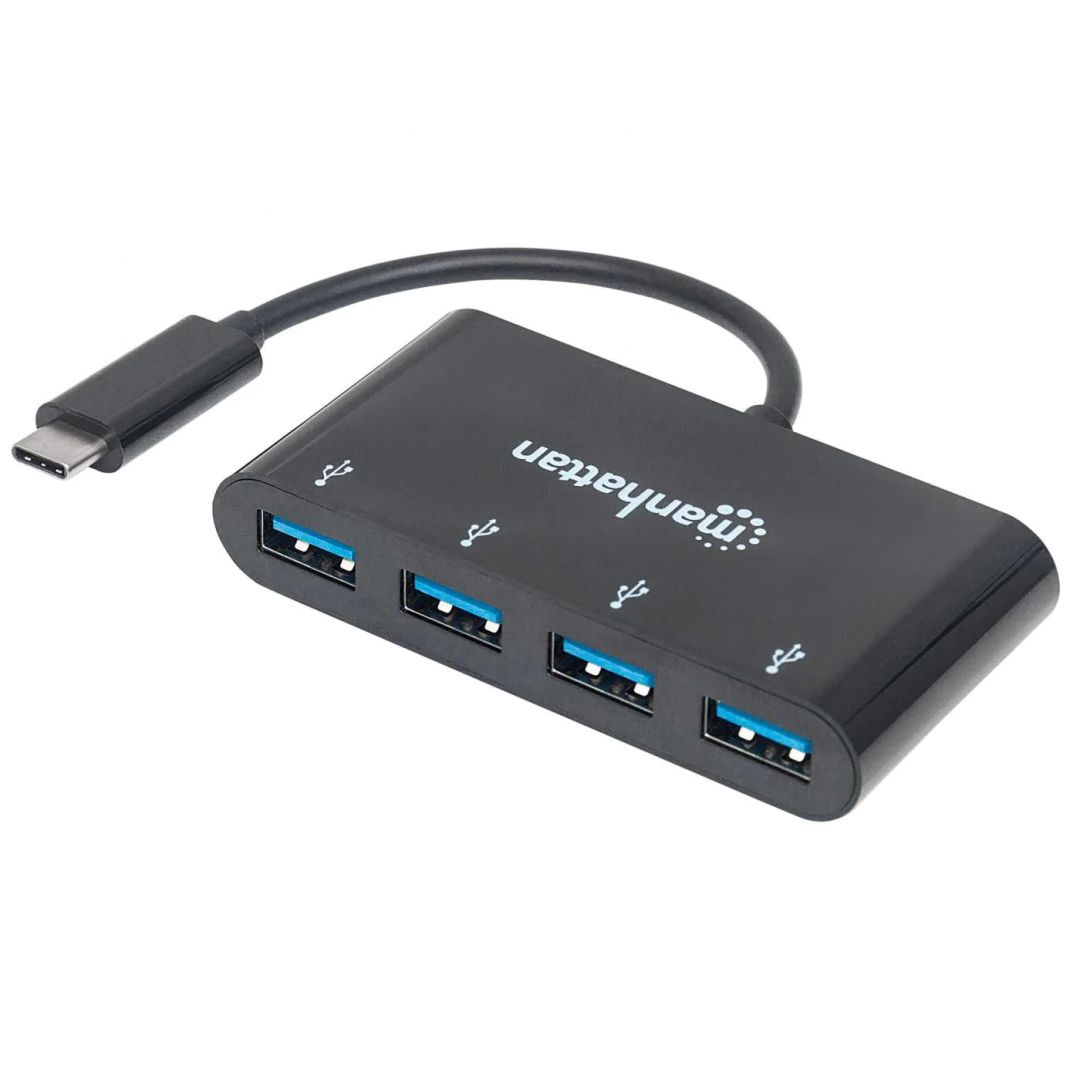 Manhattan 4-Port USB 3.2 Gen 1 Hub Black