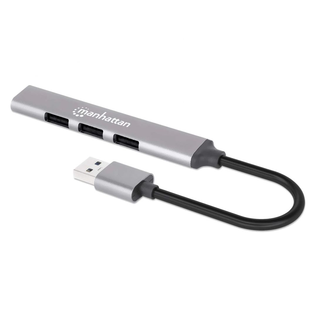 Manhattan 4-Port USB3.0 Gen 1 Hub Space Gray