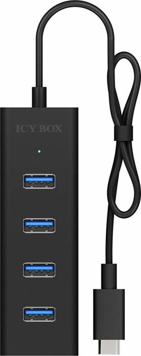 Raidsonic IcyBox 4-port Hub with USB Type-C Interface Black