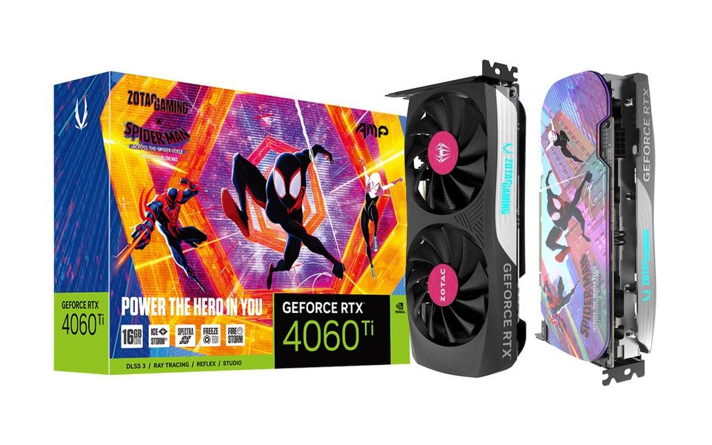 Zotac GeForce RTX4060 Ti 16GB DDR6 AMP SPIDER-MAN: Across the Spider-Verse Bundle