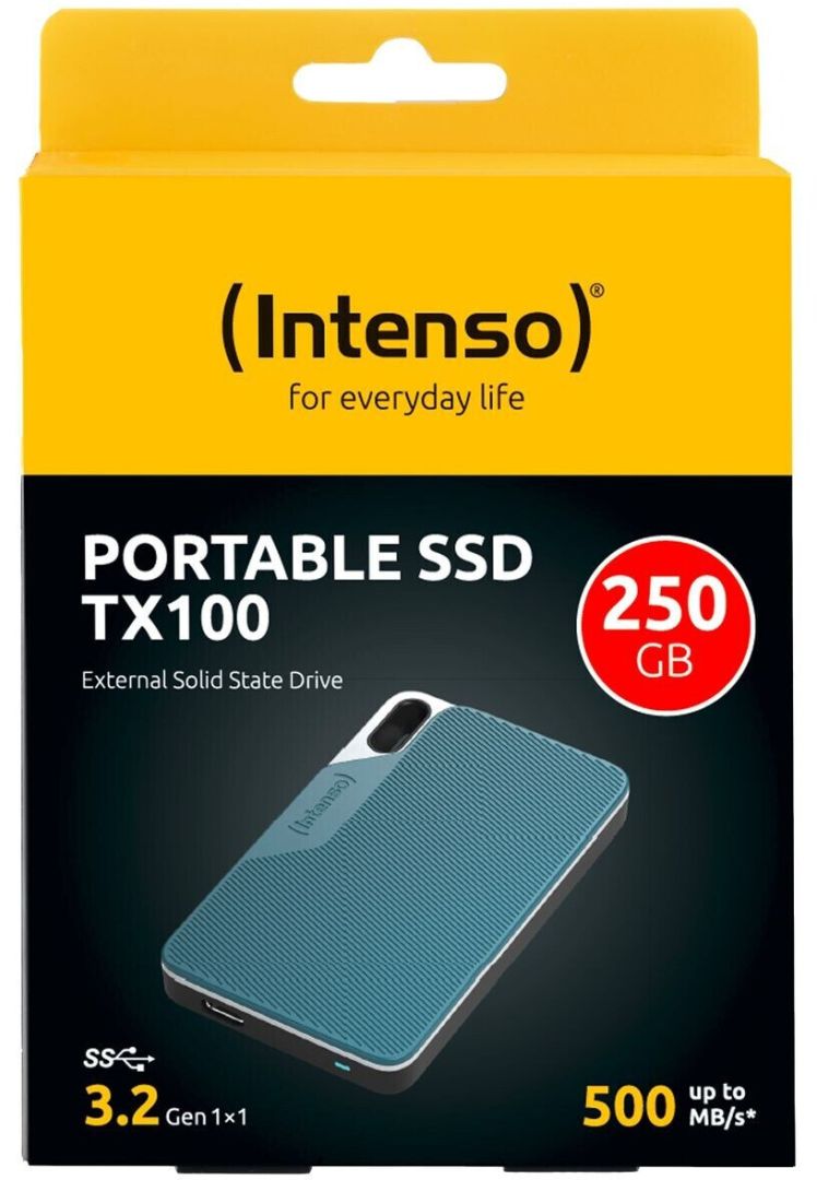 Intenso 250GB USB3.2 Type-C External SSD TX100 Grey/Blue